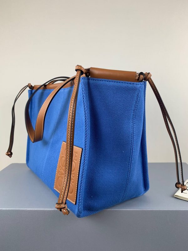 Loewe  Cushion large leather-trimmed canvas tote - Image 5