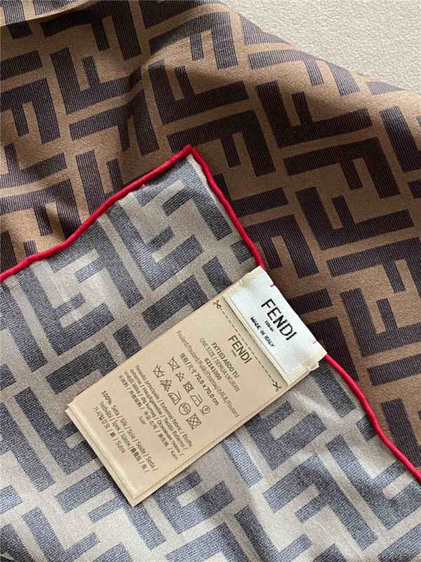 fendi silk square scarf red - Image 5
