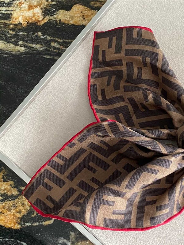fendi silk square scarf red - Image 3
