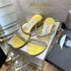 Jimmy Choo Rhinestone Low Heel Sandals
