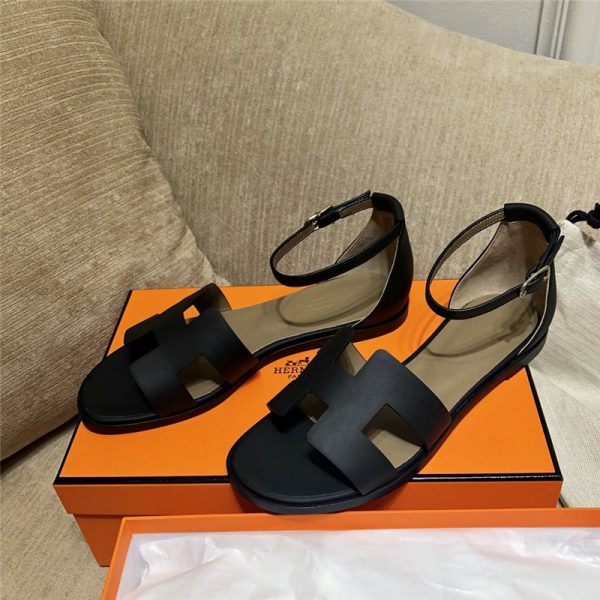hermes sandals women black