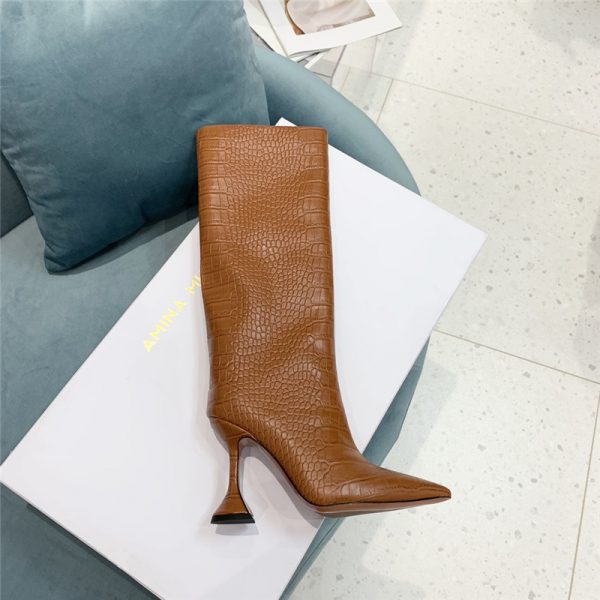 amina muaddi crocodile print boots - Image 5