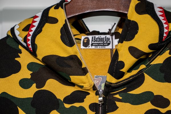 A BATHING APE BAPE SHARK 1ST CAMO HOODIE – YELLOW REPLICA - Image 3