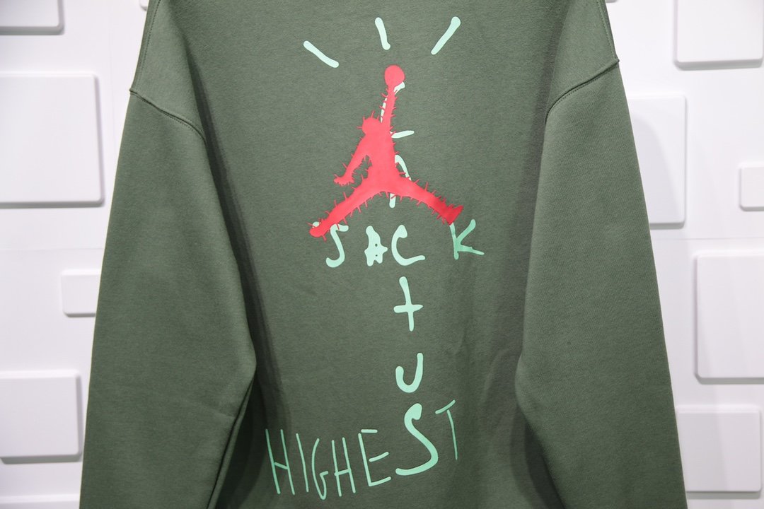 Gucci TRAVIS SCOTT JORDAN CACTUS JACK HIGHEST HOODIE OLIVE