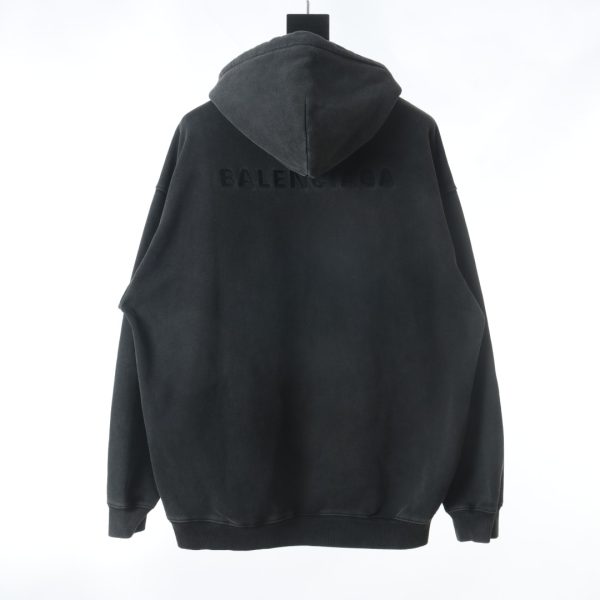 Balenciaga before and after letters embroidery water washing as old hooded sweater - Image 9