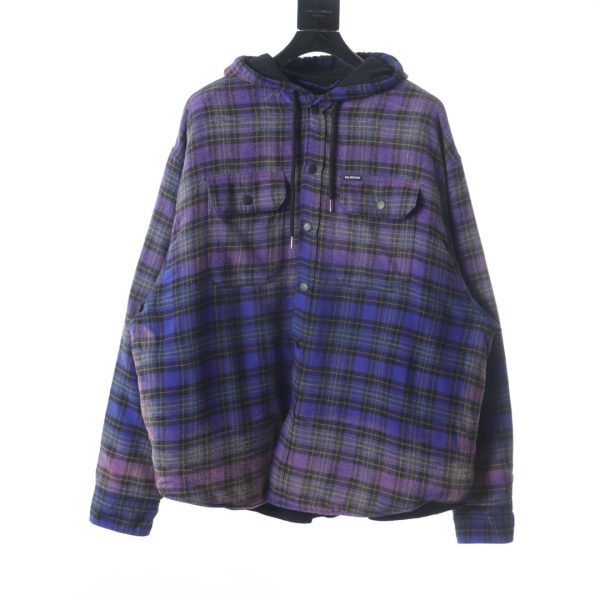 Balenciaga BLCG 22FW Make old plaid shirt cotton clothing