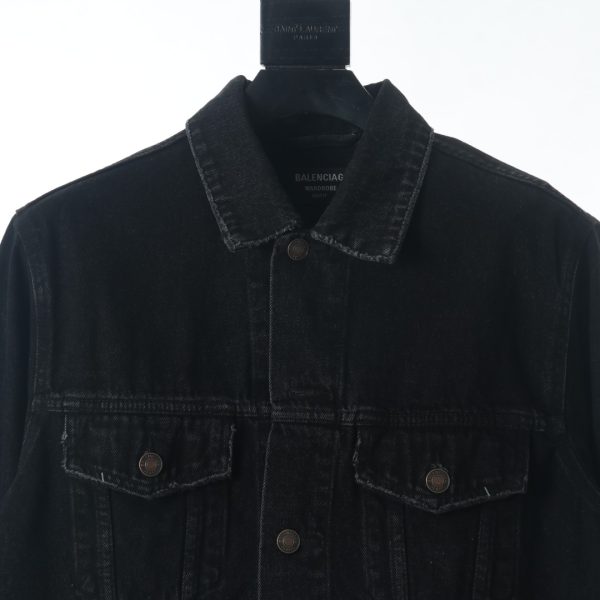 BALENCIAGA BLCG 22FW Double B graffiti letter print denim jacket - Image 3
