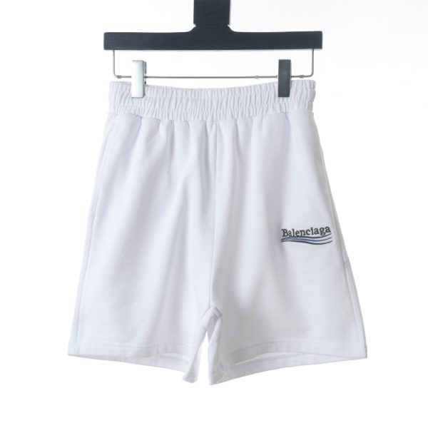 Balenciaga BLCG cola-embroidered cotton track shorts