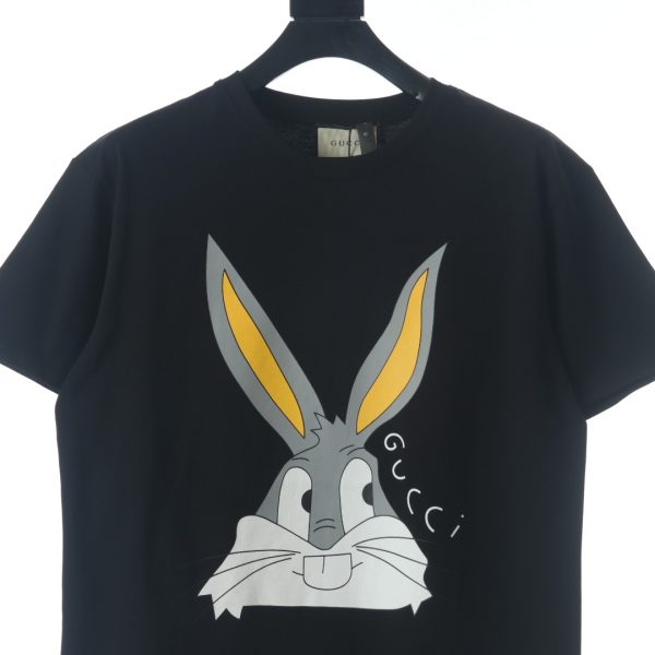 GUCCI Year of the Rabbit limited rabbit print short-sleeved T-shirt black - Image 3