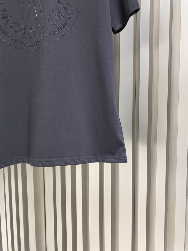 Moncler heavy industry logo hot diamond round neck T - Image 6