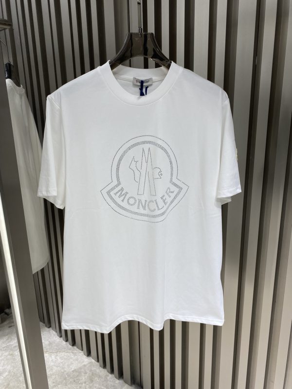 Moncler heavy industry logo hot diamond round neck T - Image 4