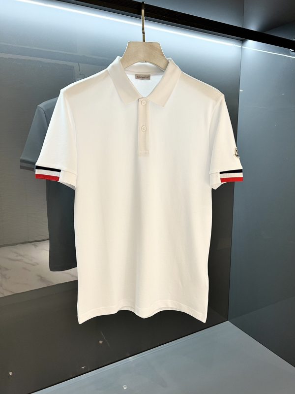 Moncler Men's Flip-Up Leader Logo Polo Shirt Short Sleeve T-Shirt - Image 4