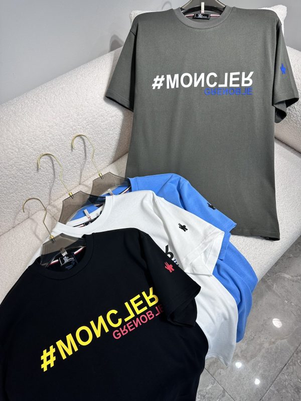 Moncler Mengkou Men and women with the same style couples spring and summer latest counters with the same style, trendy brand logo casual short-sleeved T-shirt - Image 10