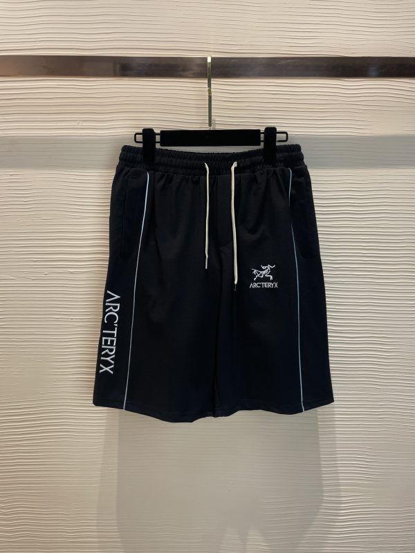 Top quality Arcteryx Archeopteryx 2023 new logo letter embroidery pattern silk cotton light fabric casual shorts Black White M-4XL - Image 3