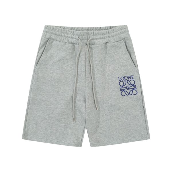 LOEWE graffiti embroidery letters embroidered five-point pants, cotton sweater fabric