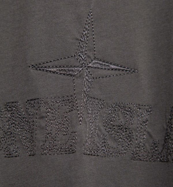 Stone island 23 spring and summer new letter logo embroidery round neck short-sleeved T-shirt, upgraded fabric, invincible texture - Image 7