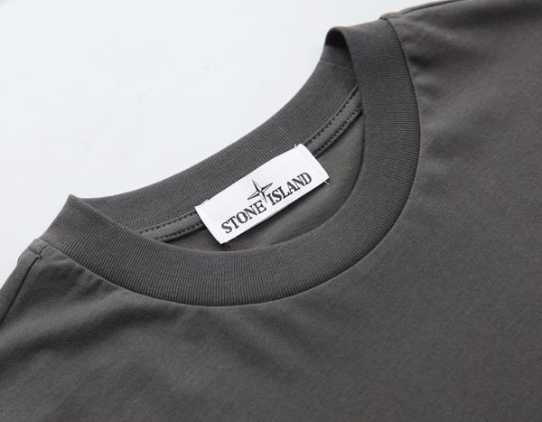 Stone island 23 spring and summer new letter logo embroidery round neck short-sleeved T-shirt, upgraded fabric, invincible texture - Image 8