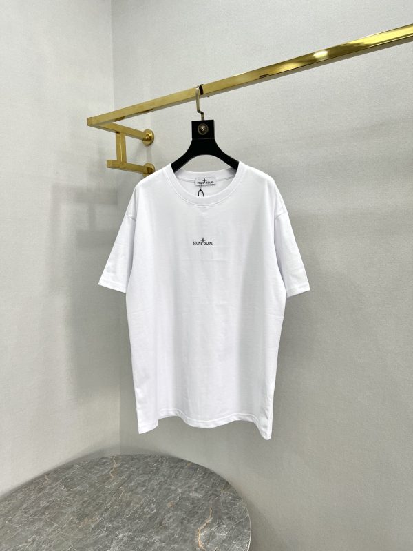 Stone island 23 spring and summer new letter round neck logo printing round neck short-sleeved T-shirt