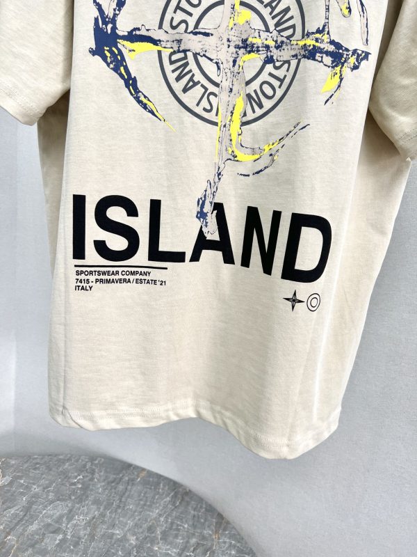Stone island 23 spring and summer new letter round neck logo printing round neck short-sleeved T-shirt, upgraded fabric, invincible texture, The high-quality stone island short sleeves that can be felt as soon as you get started - Image 5