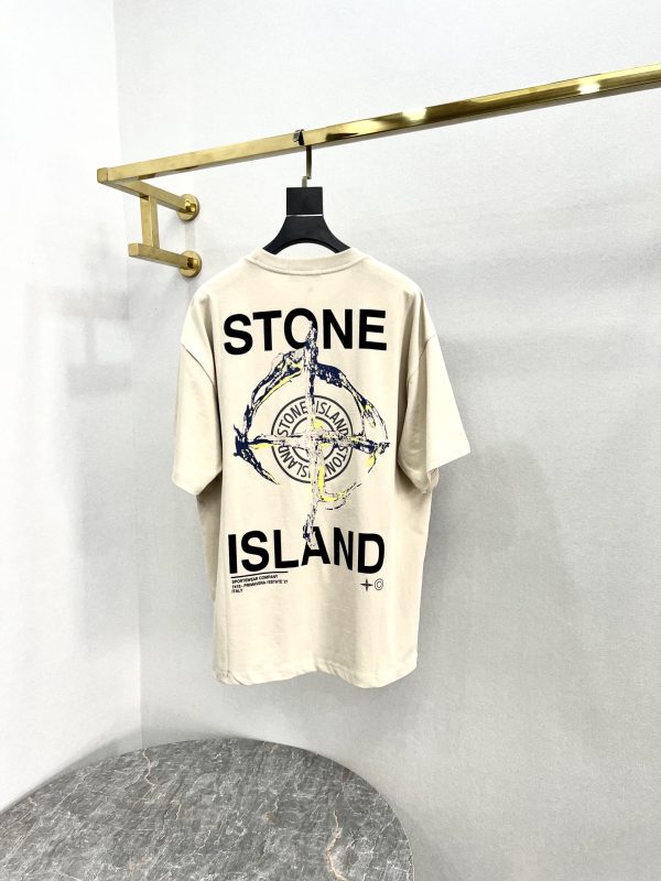 Stone island 23 spring and summer new letter round neck logo printing round neck short-sleeved T-shirt, upgraded fabric, invincible texture, The high-quality stone island short sleeves that can be felt as soon as you get started - Image 8