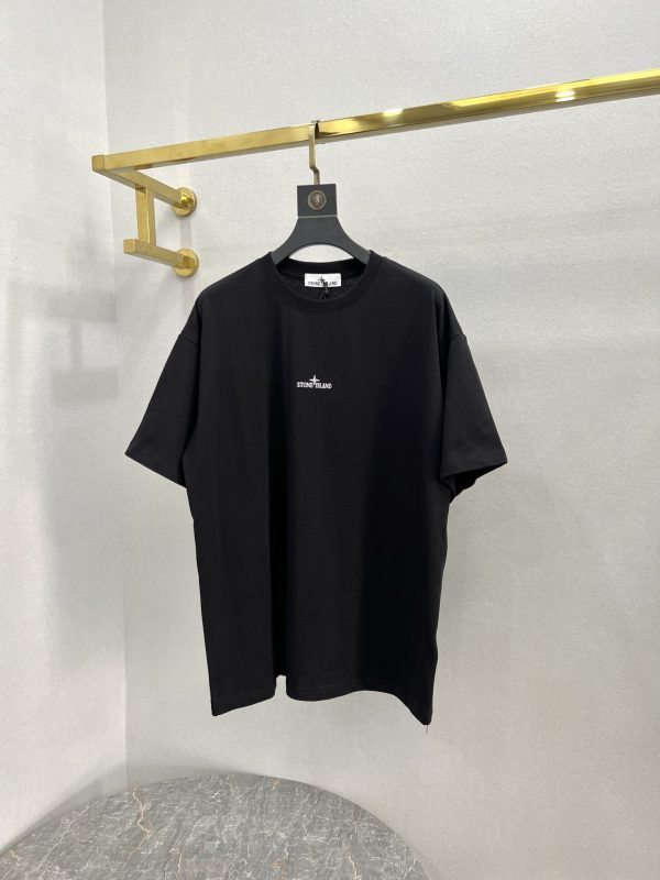 Stone island 23 spring and summer new letter round neck logo printing round neck short-sleeved T-shirt, upgraded fabric, invincible texture, The high-quality stone island short sleeves that can be felt as soon as you get started