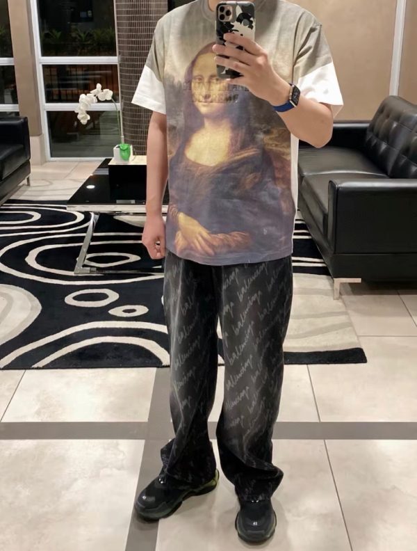 Supreme SS22 Week12 x STONE ISLAND Stone Island joint Mona Lisa logo letter Logo round neck short-sleeved T-shirt - Image 7