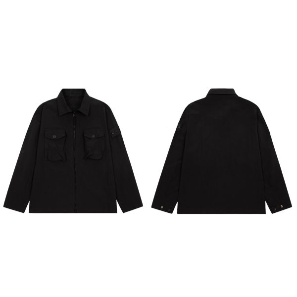 STONE ISLANDS Stone Island ISLANDS Side Badge Ghost Shirt Zipper Jacket Jacket Multi-Pocket Jacket