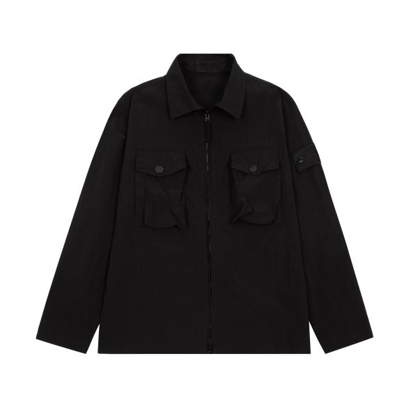 STONE ISLANDS Stone Island ISLANDS Side Badge Ghost Shirt Zipper Jacket Jacket Multi-Pocket Jacket - Image 3