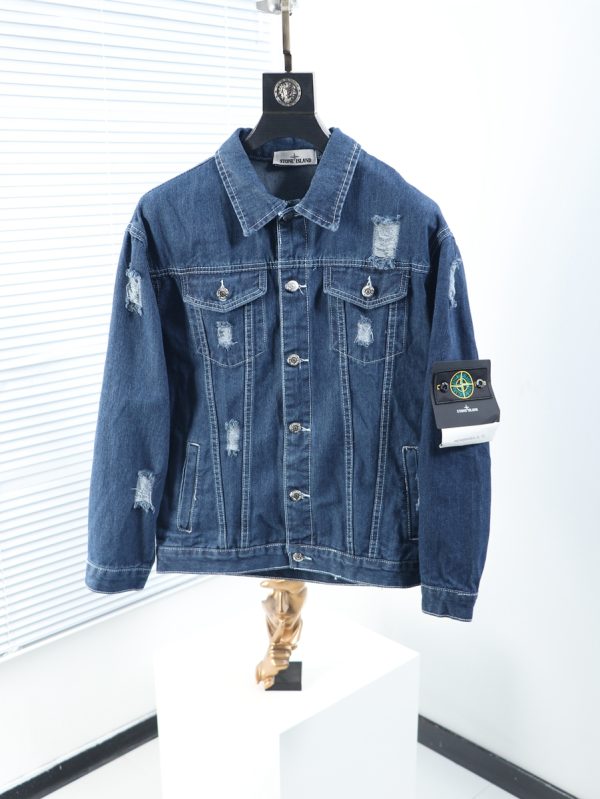 Stone island 2022 autumn and winter counter latest denim jacket ? Original three-dimensional tailoring design Denim denim fabric for customer