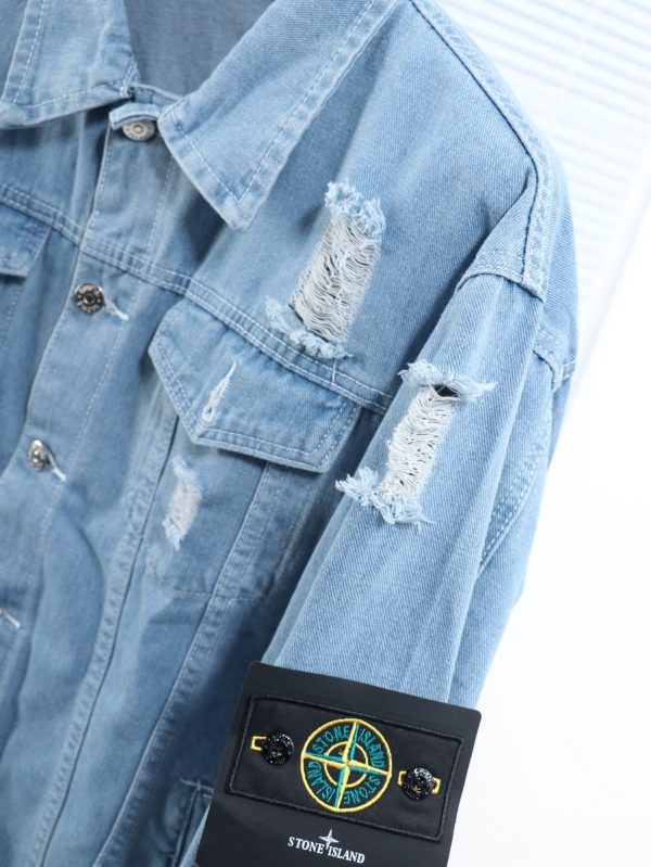 Stone island 2022 autumn and winter counter latest denim jacket ? Original three-dimensional tailoring design Denim denim fabric for customer - Image 4