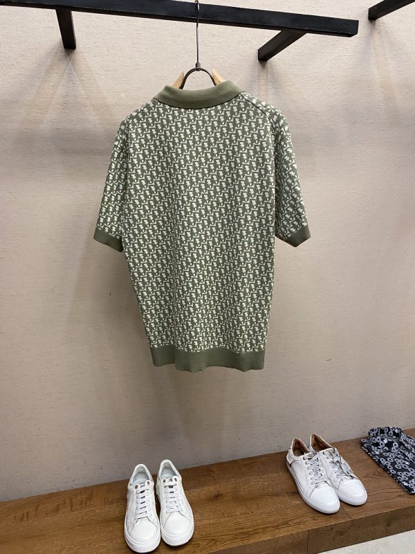 Dior, 23ss Oblique presbyopic polo shirt men and women of the same style spot sale This jersey polo features Dio^'s signature Oblique print - Image 6