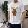 Brand [FENDi] (Fat Gospel) original single men's casual short-sleeved T-shirt, new product for spring and summer 2023, customized top logo craft on the chest