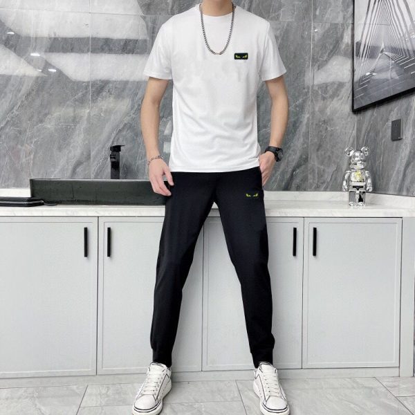 [FENDI] (Fat Man Gospel) 2023 official website with the same style. World-renowned luxury brand. Summer men's (double mercerized) high-quality ? cargo suit with imported original single fabric - Image 10