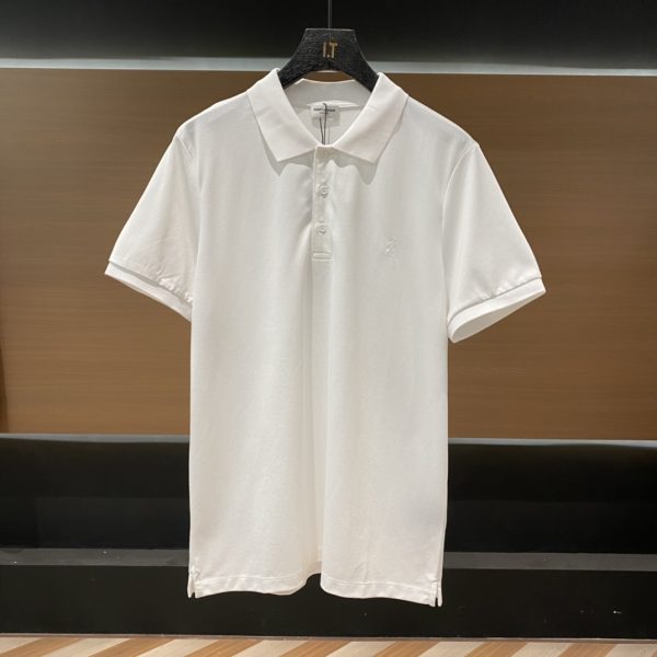 YSL 23 spring and summer short-sleeved polo shirt with brand letter embroidery on the chest, the same style as ZG, with YSL letter logo on the chest and embroidery in the same color of the cloth