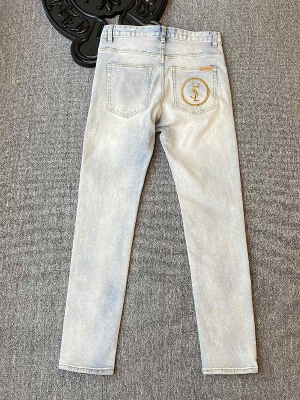 YSL 23 spring and summer original single men's fashion casual denim jeans, Hong Kong foreign company channel goods, high-end Japanese OEM products, heavy platinum quality products