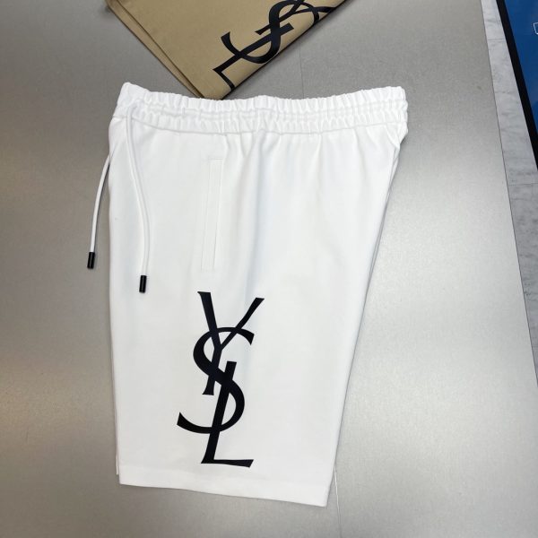 YSL original single shorts recommendation ~ 23S five-point casual shorts. Same style for men and women! Sideways YSL brand printing has a strong visual impact and a strong sense of fashion - Image 3