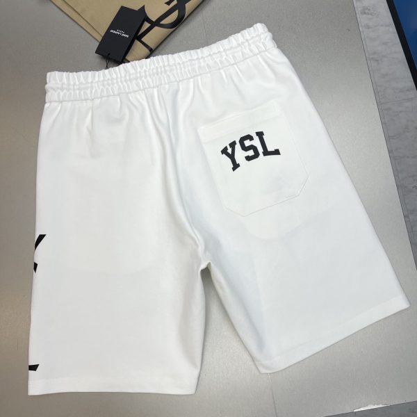 YSL original single shorts recommendation ~ 23S five-point casual shorts. Same style for men and women! Sideways YSL brand printing has a strong visual impact and a strong sense of fashion - Image 5