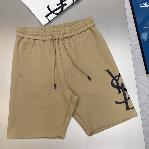 YSL original single shorts recommendation ~ 23S five-point casual shorts. Same style for men and women! Sideways YSL brand printing has a strong visual impact and a strong sense of fashion - Image 9