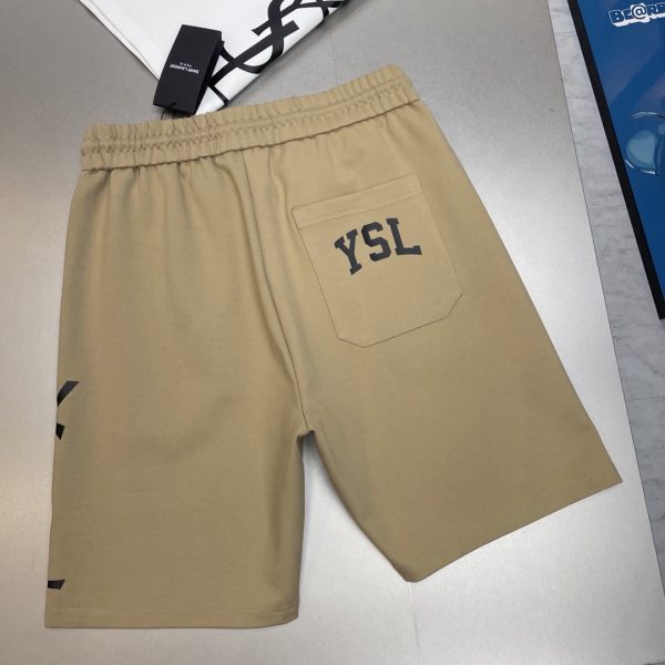YSL original single shorts recommendation ~ 23S five-point casual shorts. Same style for men and women! Sideways YSL brand printing has a strong visual impact and a strong sense of fashion - Image 11