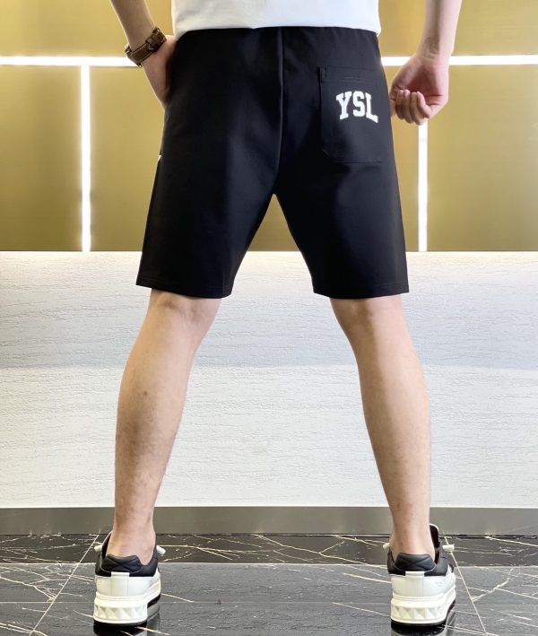 YSL original single shorts recommendation ~ 23S five-point casual shorts. Same style for men and women! Sideways YSL brand printing has a strong visual impact and a strong sense of fashion - Image 13