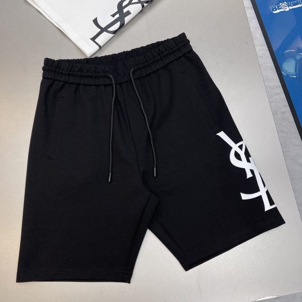 YSL original single shorts recommendation ~ 23S five-point casual shorts. Same style for men and women! Sideways YSL brand printing has a strong visual impact and a strong sense of fashion - Image 15