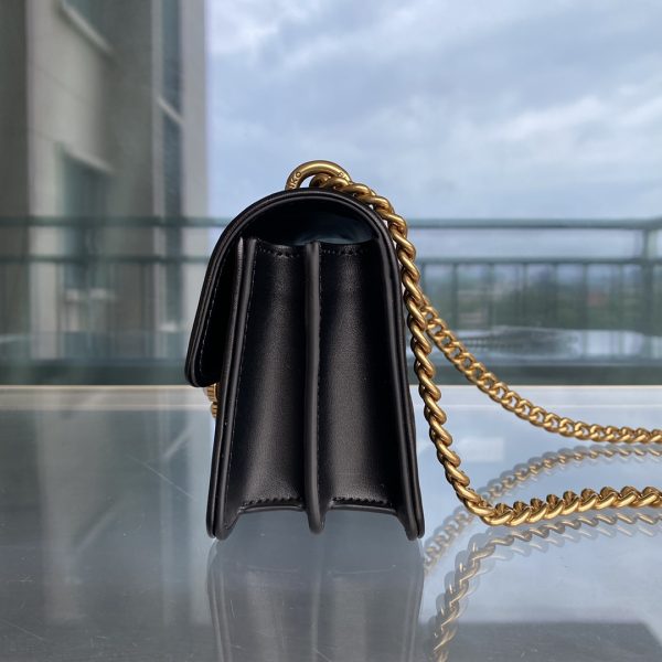 Pinko 2022 New Rhombus Pattern Underarm Bag Bird Bag Swallow Bag 1P22Z1Y7SR Black - Image 5