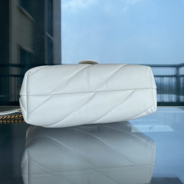 PINKO2022 spring and summer new bag badge decoration sheepskin PUFF bird bag swallow bag 1P22NAY7X7 White - Image 7