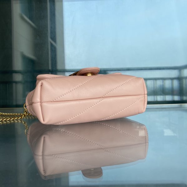 PINKO Swallow Bag 2022 New Genuine Mini Sheepskin Pillow Bag One Shoulder Messenger Bag 1P22H4Y7SR Pink - Image 7