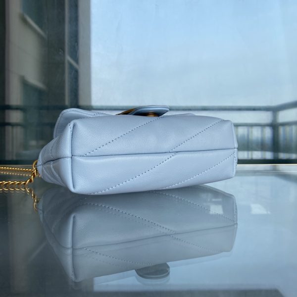 PINKO Swallow Bag 2022 New Genuine Mini Sheepskin Pillow Bag One Shoulder Messenger Bag 1P22H4Y7SR Blue - Image 7