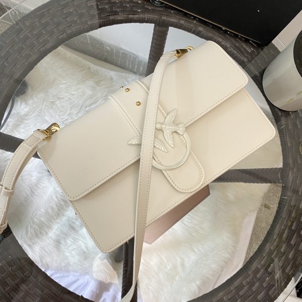 Pinko Swallow bag 2021 autumn and winter new classic leather chain shoulder handbag Bacchus bag white - Image 5