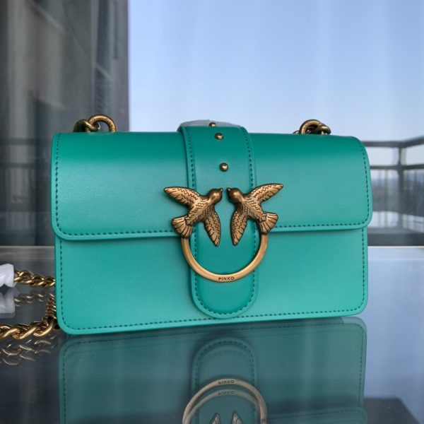 Pinko Swallow bag 2021 autumn and winter new classic leather chain shoulder handbag Bacchus bag F - Image 5