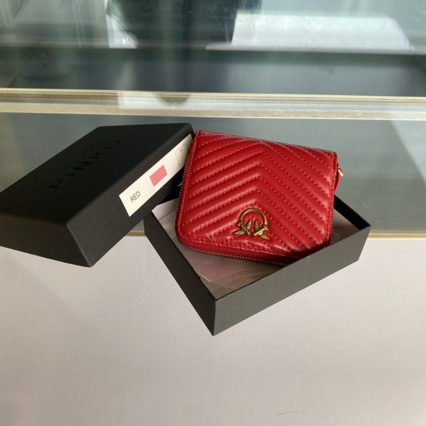Pinko Women's Short Sheepskin Wallet FARFETCH Red - Image 2