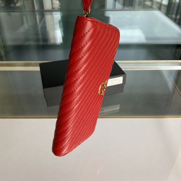 Pinko Wallet Women’s Long Section 2021 New Trendy Fashion Sheepskin Clutch Bag Large Capacity Zipper Coin Purse Card Holder Red - Image 5