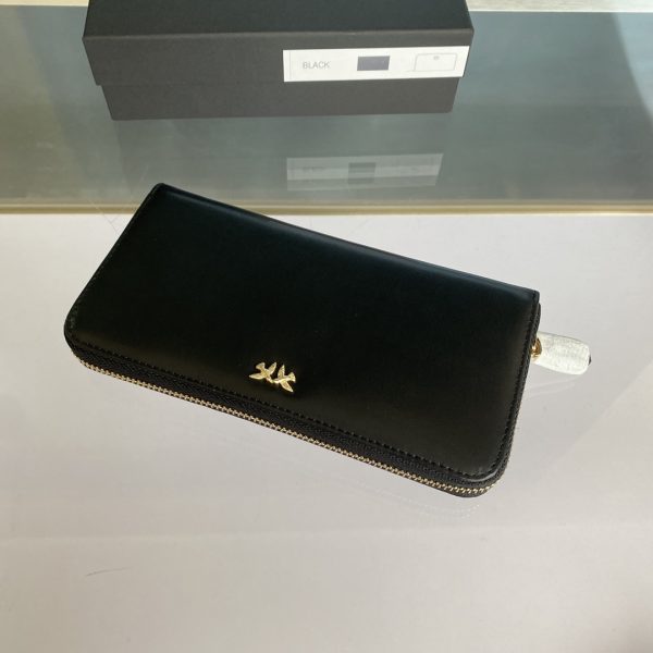 Pinko Wallet Women’s Long Section 2021 New Trendy Fashion Leather Clutch Large Capacity Zipper Coin Purse Card Holder black